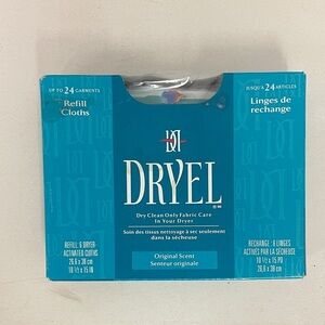 Dryel Refill Cloths Dry Cleaning Discontinued Home Clothes NEW 6 sheets NOS